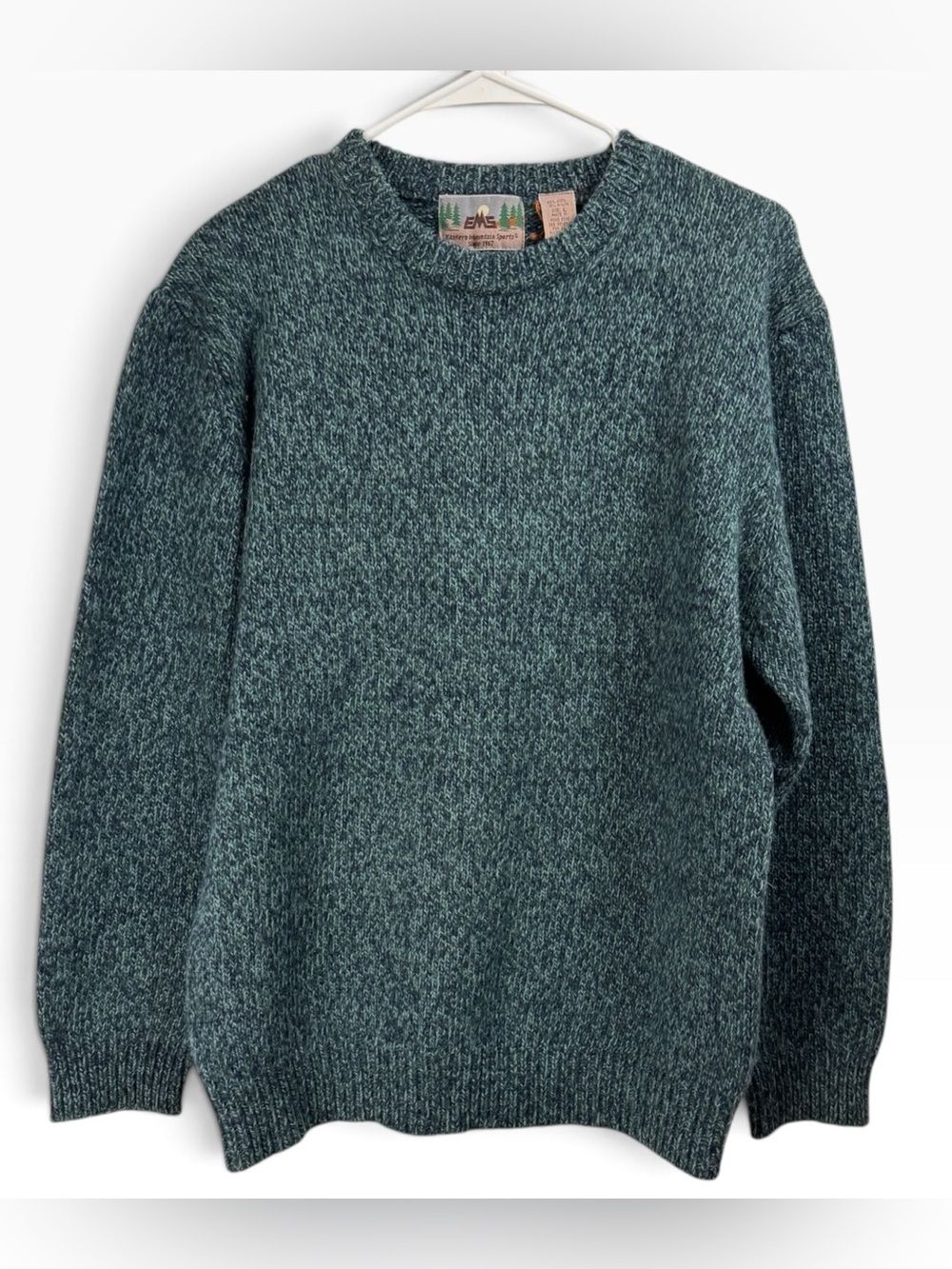 Vintage Eastern Mountain Sports Sweater Size Large Wool Crewneck Marled Ragg